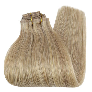 Fshine Pu Seamless Clip in Extensions 100% Human Hair Balayage #16P22 - FShine Shop